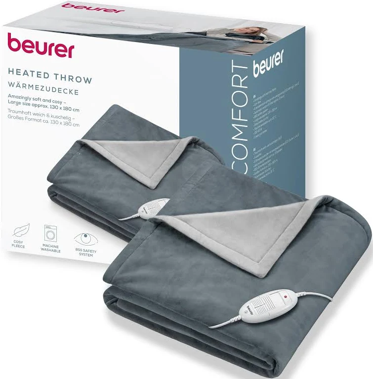 Beurer HD 75 Luxury Electric Heated Over Blanket for Warmth & Relaxation
